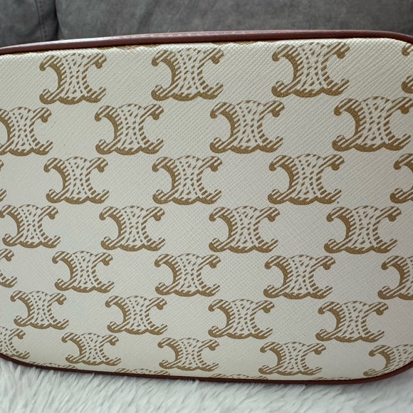 Celine Small Bucket White Canvas Tan Leather - Picture 6 of 7